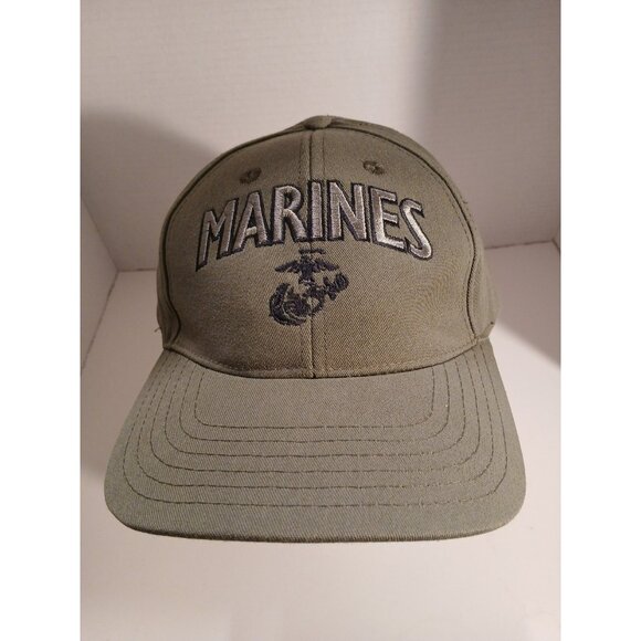 USMC Green Adjustable Hat Eagle Crest One Size Fits Most H6 - Picture 1 of 7